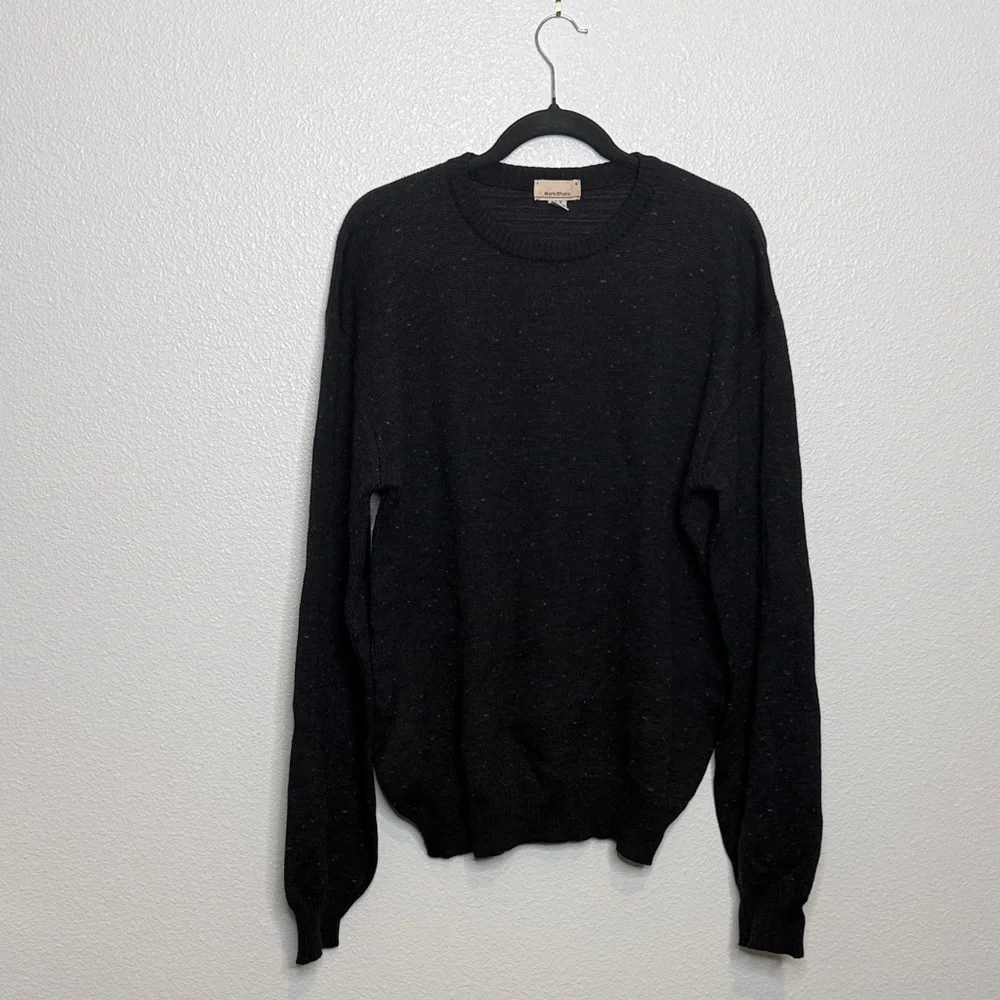 Mark Shale Men's Wool Crewneck Sweater VTG True Navy Black 24”P2P